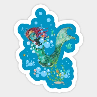 Mermaid in the sea Sticker